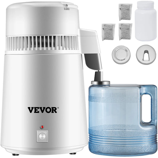 VEVOR 4L Water Distiller Purifier Filter Dispenser Heating Drinking Bottle Softener/Stainless Steel