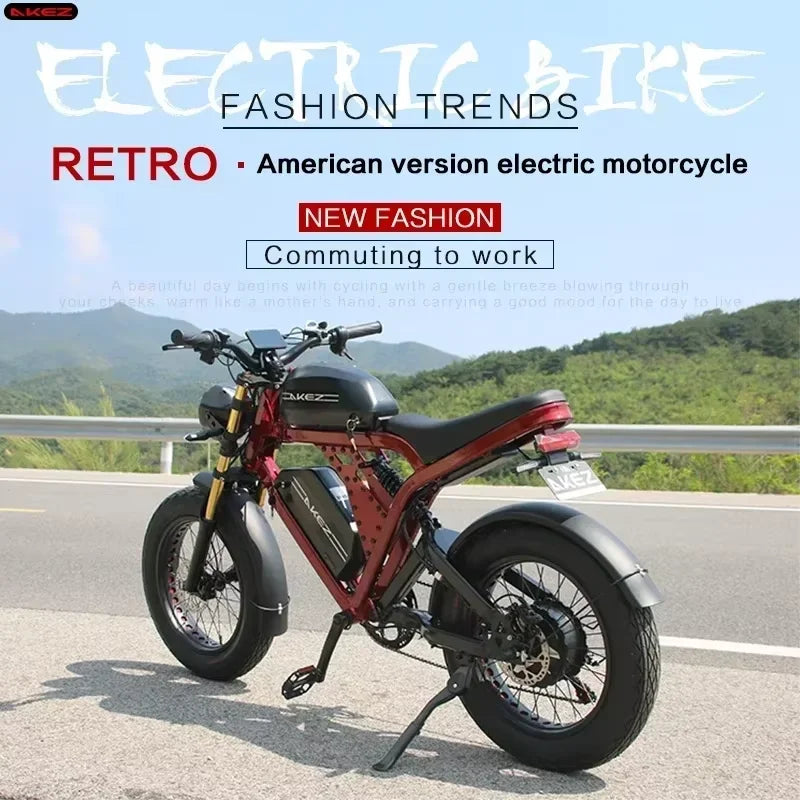 Ebike AKEZ King Kong1500W 48V 41AH dual battery, 20-inch fat tires, hydraulic oil brakes