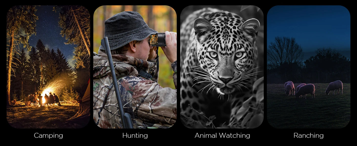 Night Vision Binoculars Goggles 8X Digital Zoom 1000ft HD 1080P IR Illuminator & Video Recording 4K