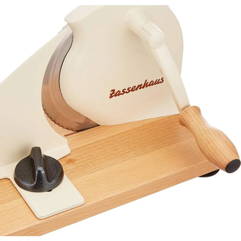 Zassenhaus Manual Bread Slicer, Classic Hand Crank Home Bread Slicer (Black) 11.75 Inch by 8 Inch