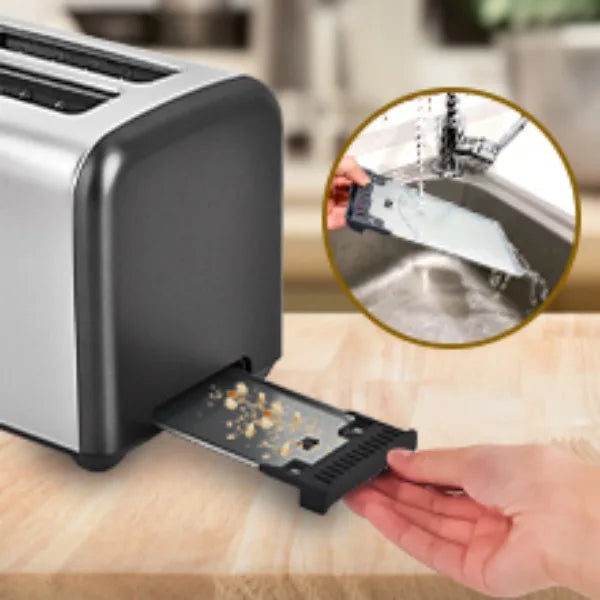 Toaster 2 Slice, Stainless Toaster LCD Display&Touch Buttons, 50% Faster Heating Speed, 1.5''Wide Slot, 1350W, Dark Metallic