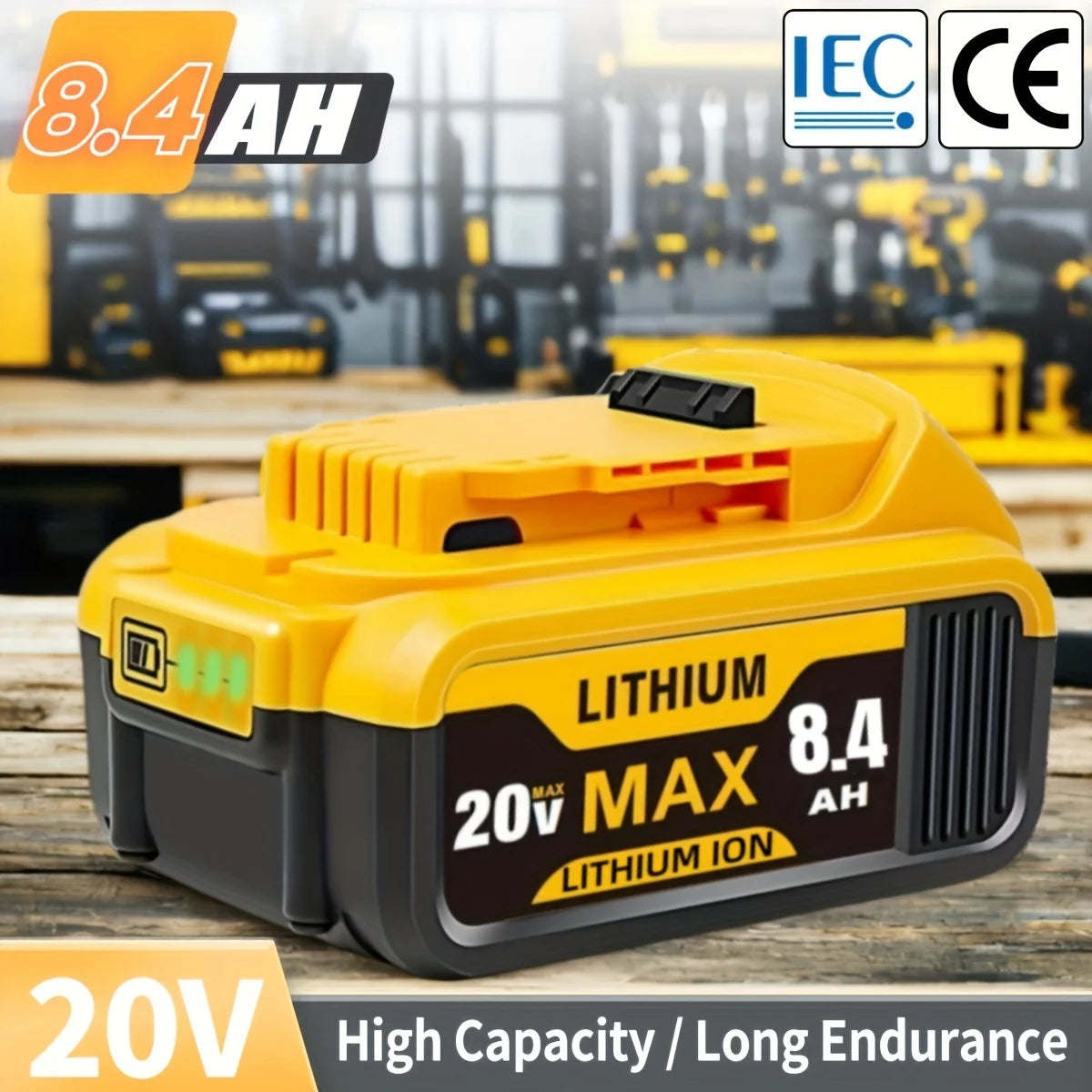 1/2/4 8.4Ah 20V Replacement Lithium-ion Batteries /Dewalt Cordless Power Tool With DCB200