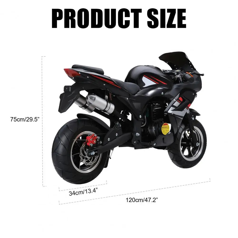 49cc 4-Stroke Pocket Rocket Motorcycle, 8 Inch Wheels Mini Motorcycle, Gas Pocket Motorbike