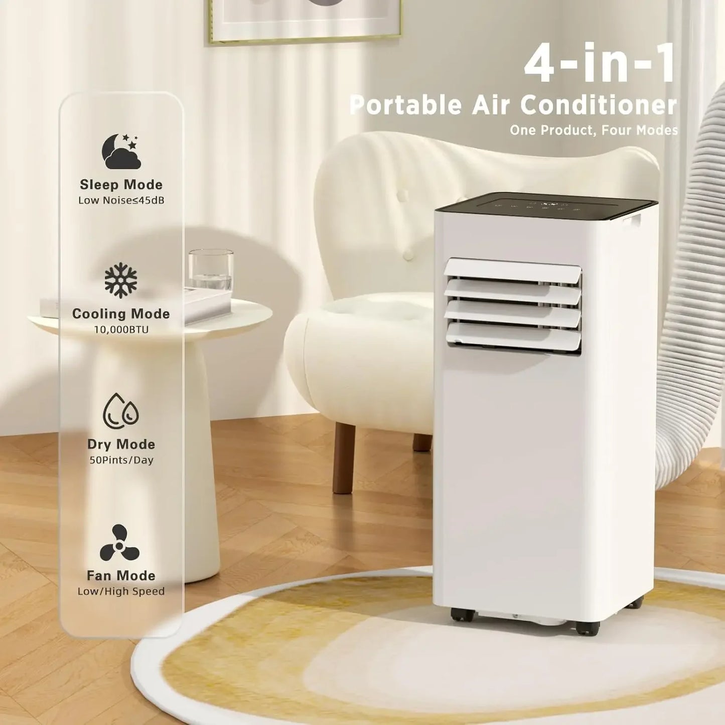 BTU Portable Air Conditioners Cool Up to 450 Sq.Ft,/ AC Unit w/Remote Control/LED Display/24Hrs