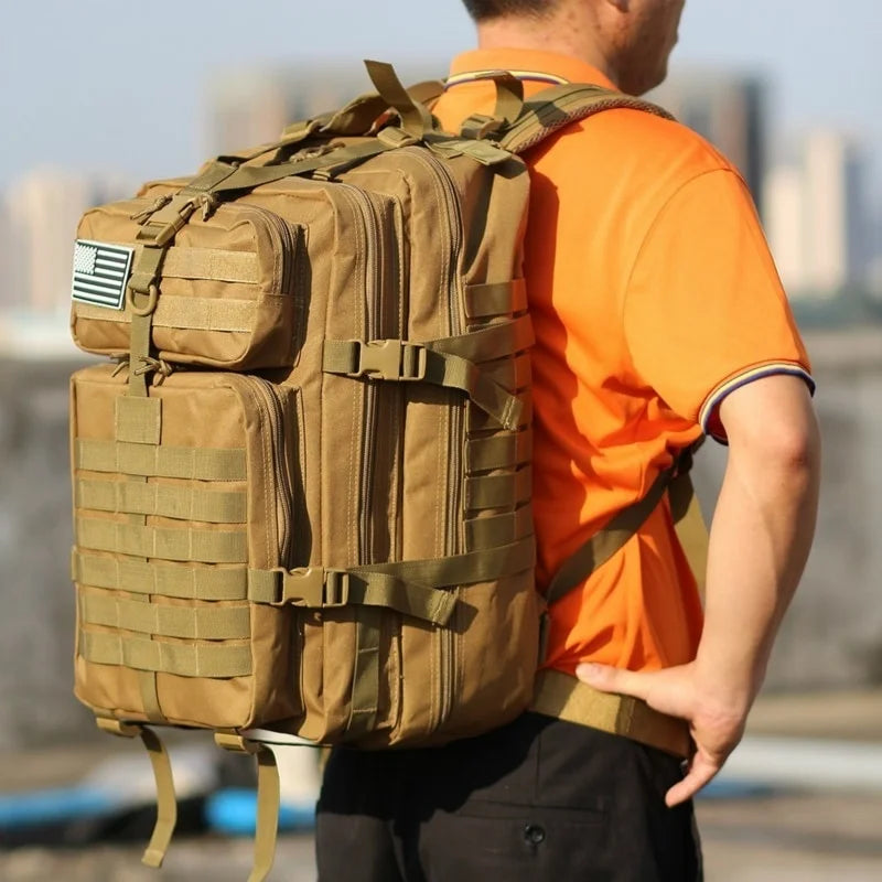 Backpack 50L Large Capacity Camping Man Rucksacks Tactical Hunting Nylon Bags Waterproof Pack