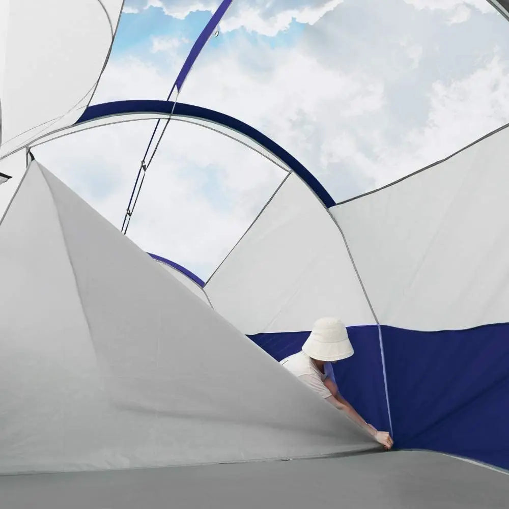12-Person Family Camping Tent, Waterproof Windproof, 3 Rooms, Carry Bag - 20' x 9' x 72"