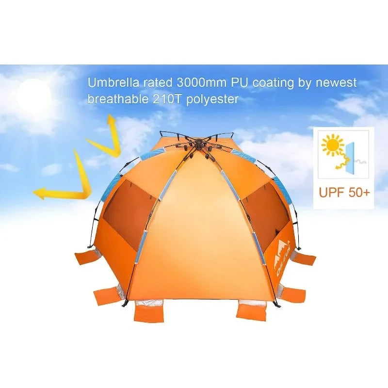 Oileus Beach tent sunshade - portable beach sunshade quick-opening tent