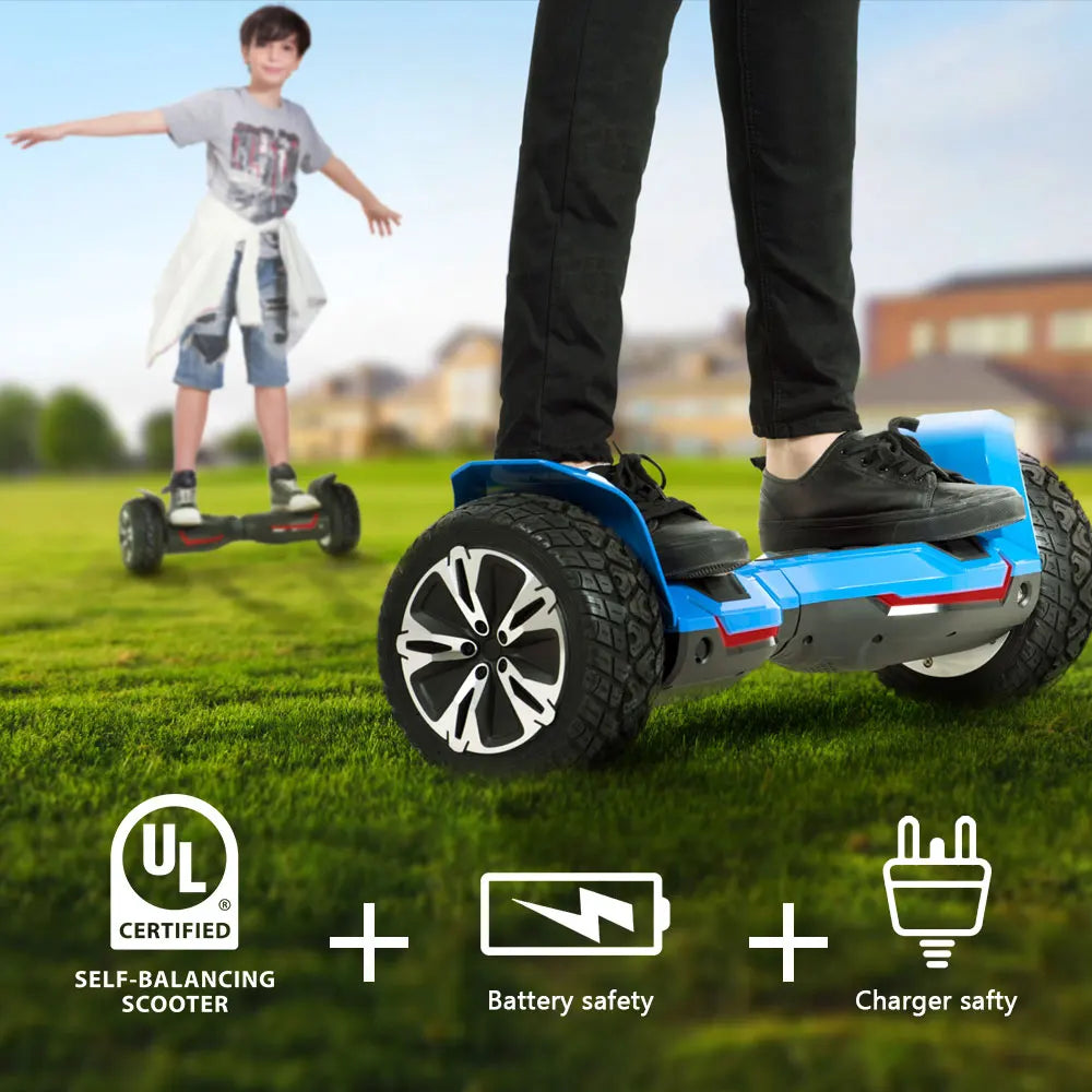 8.5 inch All Terrain Off Road Hoverboard w/Bluetooth Speakers and LED Lights, UL2272 Self Balancing