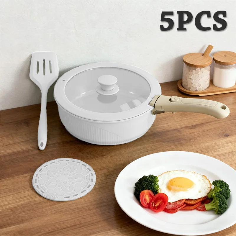 Pots and Pans Set, Nonstick Cookware Set Detachable Handle, Induction Kitchen Cookware Set