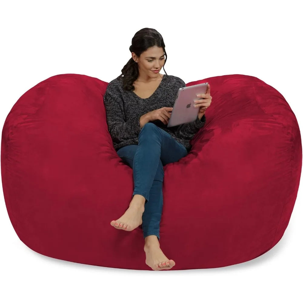 Chill Sack Bean Bag Chair Cinnabar: Huge 6' Memory Foam Furniture Bag and Large Lounger