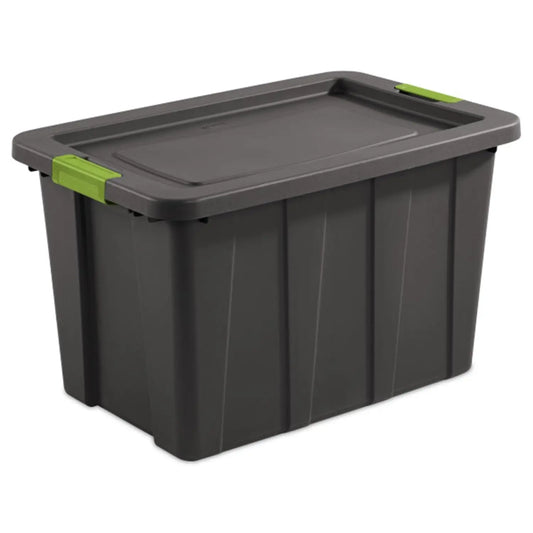 STERLITE 4-Pack Storage Bins with Lids, Heavy Duty Totes, Tuff1, 30 Gallon, Flat Gray, Customized