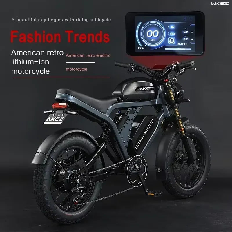 Ebike AKEZ King Kong1500W 48V 41AH dual battery, 20-inch fat tires, hydraulic oil brakes