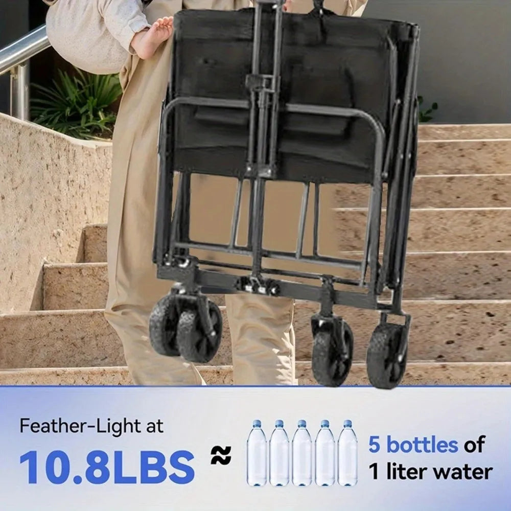 1PC Collapsible Foldable Wagon Cart, Car storage Heavy Duty Utility With All-Terrain Wheels