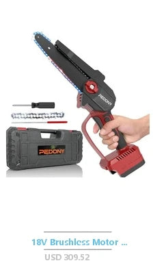 X-ECSTASY 6-Inch Battery Powered Chainsaw Kit w/Safety Features & Rechargeable Batteries