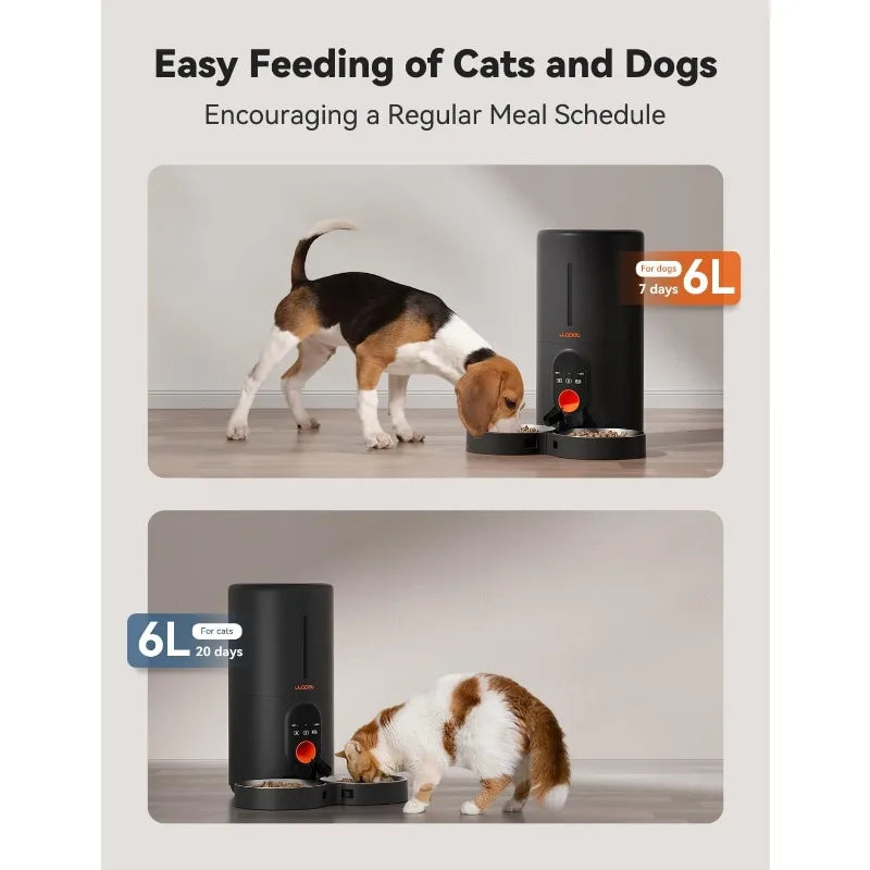 WOPET Automatic Cat Feeder,5G WiFi Pet Feeder for Two Cats or Dog with Remote Control