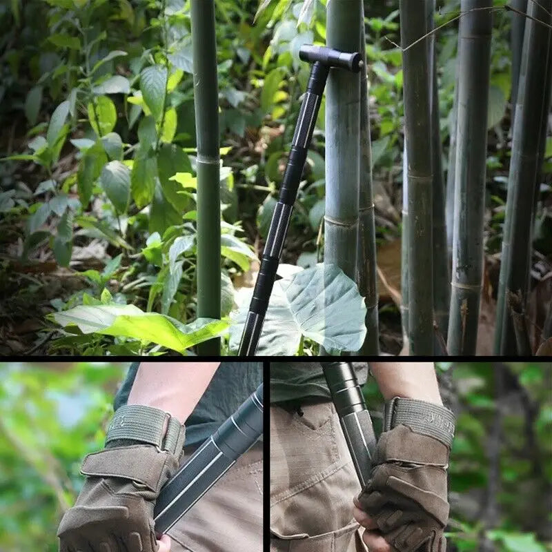 Tactical Trekking Poles Camping Multi Tool Kit Walking Cane Hiking Stick Survival Hunting