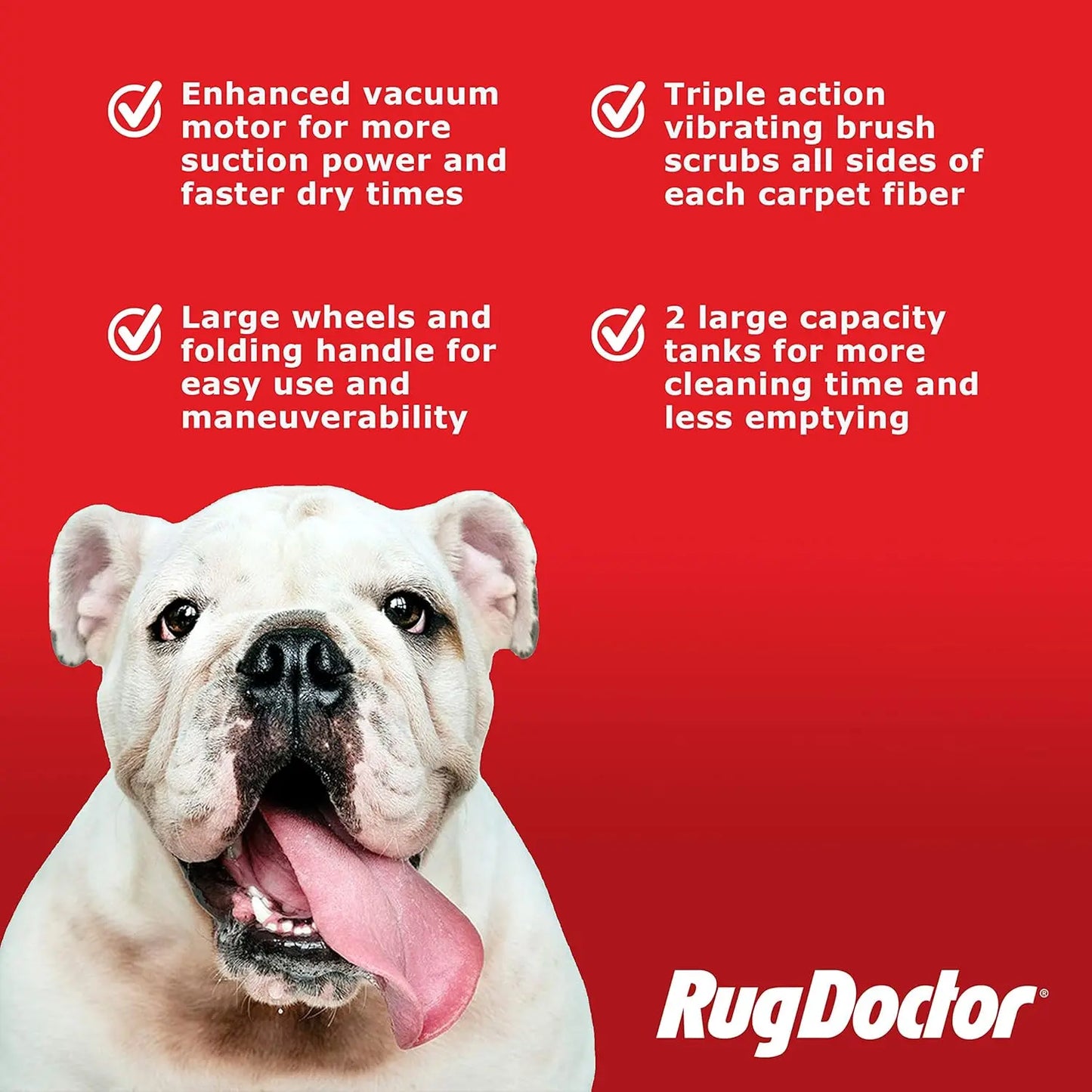 Rug Doctor Mighty Pro X3 Commercial Carpet Cleaner – Large Red Pet Pack, Includes 48 oz. Pet Cleaner