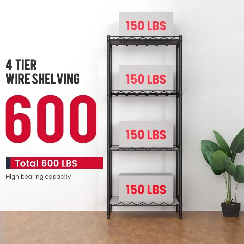 Storage Shelves 2100Lbs Capacity, 6-Shelf on Casters 48" L×18" W×72" H Commercial Wire Shelving Unit