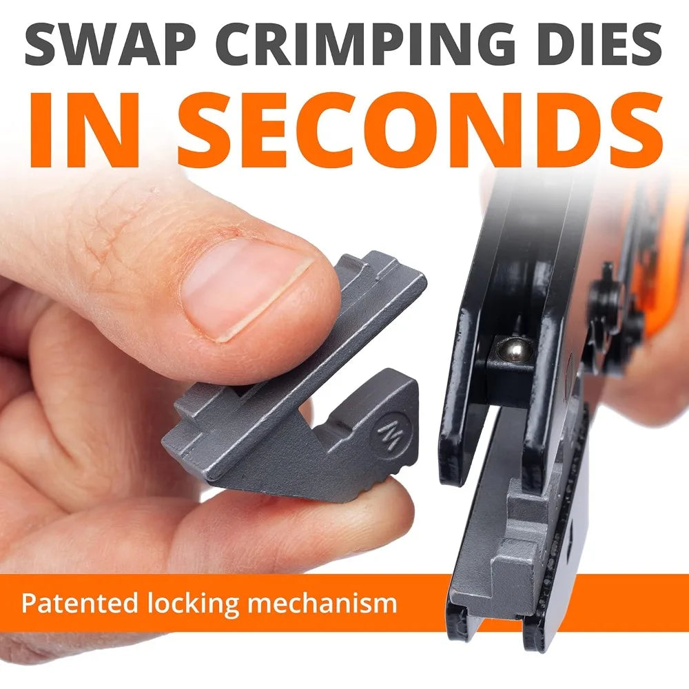 Wirefy Crimping Tool Set 8 PCS - Ratcheting Wire Crimper - Heat Shrink, Non-Insulated, Open Barrel