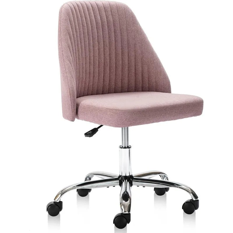 Office Desk Chair, Modern Cute Rolling Vanity Swivel Task Chairs with Wheels, Comfortable Back Seat