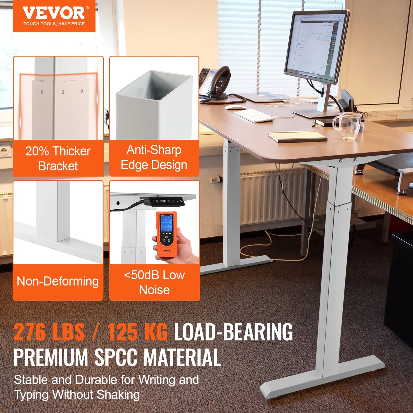 VEVOR Standing Desk Frame  Electric Stand Up Computer Desk Legs Ergonomic DIY Workstation Base