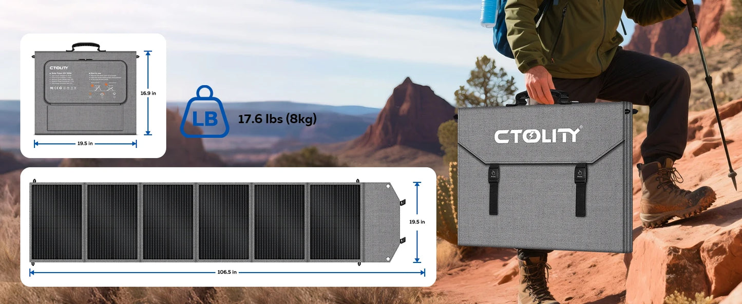 CTOLITY AP400 500W Portable Power Station 345.6Wh LiFePo4 Battery 100W 200W Solar Panel