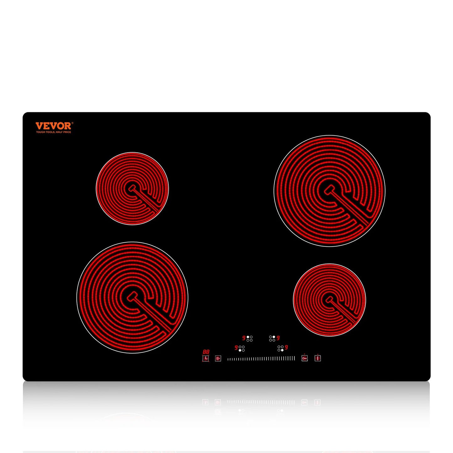 SucceBuy 2/4/5 Burners Built-in Induction Stove Top 12/24/30" Ceramic Glass Electric Cooktop