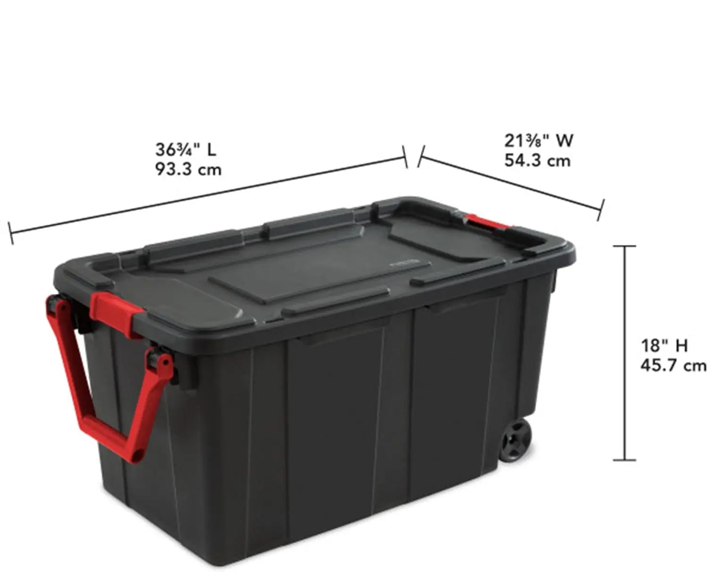 4-Pack Industrial Tote, Heavy-Duty Storage Bins w/Lids and Wheels, 40 Gallon - Stackable