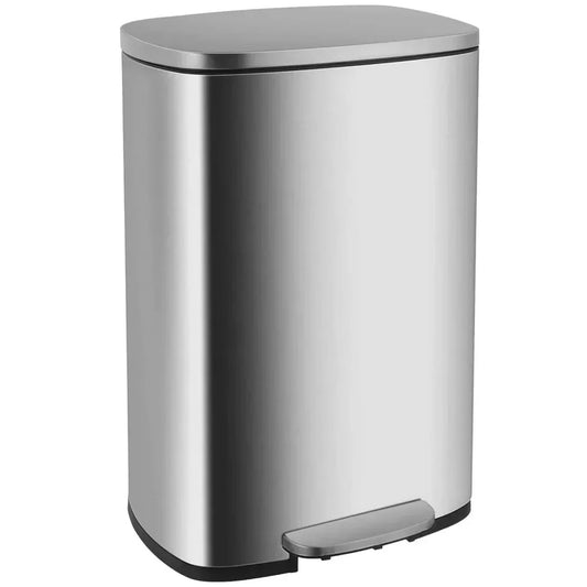 13 Gallon/50 L Garbage Can Kitchen Trash Can with Lid for Office Bedroom Bathroom Step Trash Bin