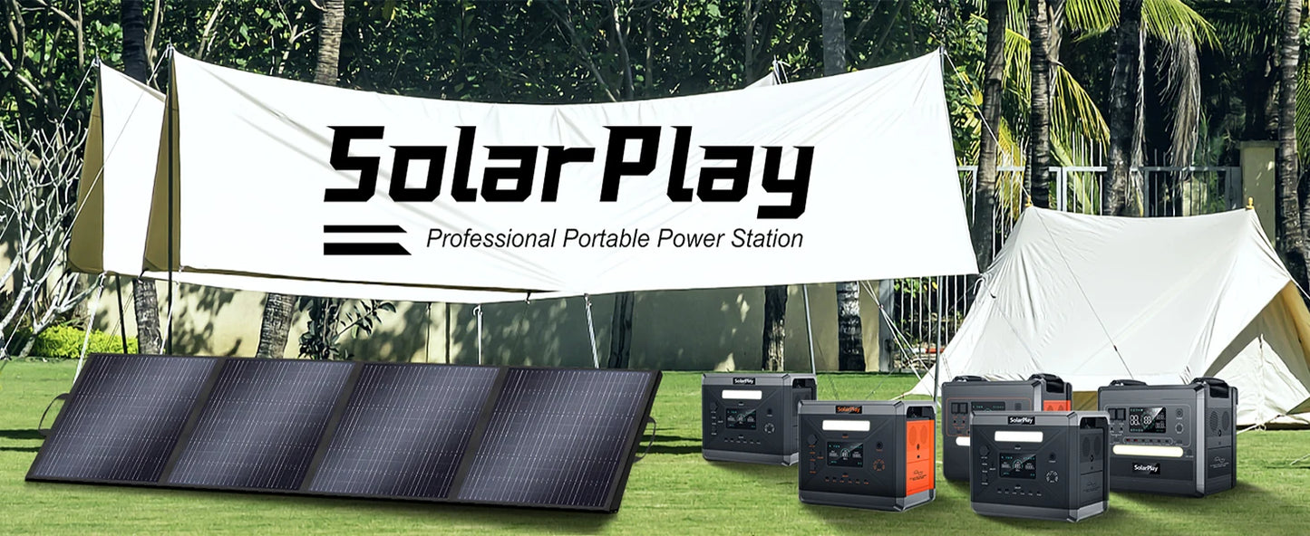 SOLARPLAY Portable Power Station 2500W/2300Wh Solar Generator with 4 AC Outlets (4800W Peak)
