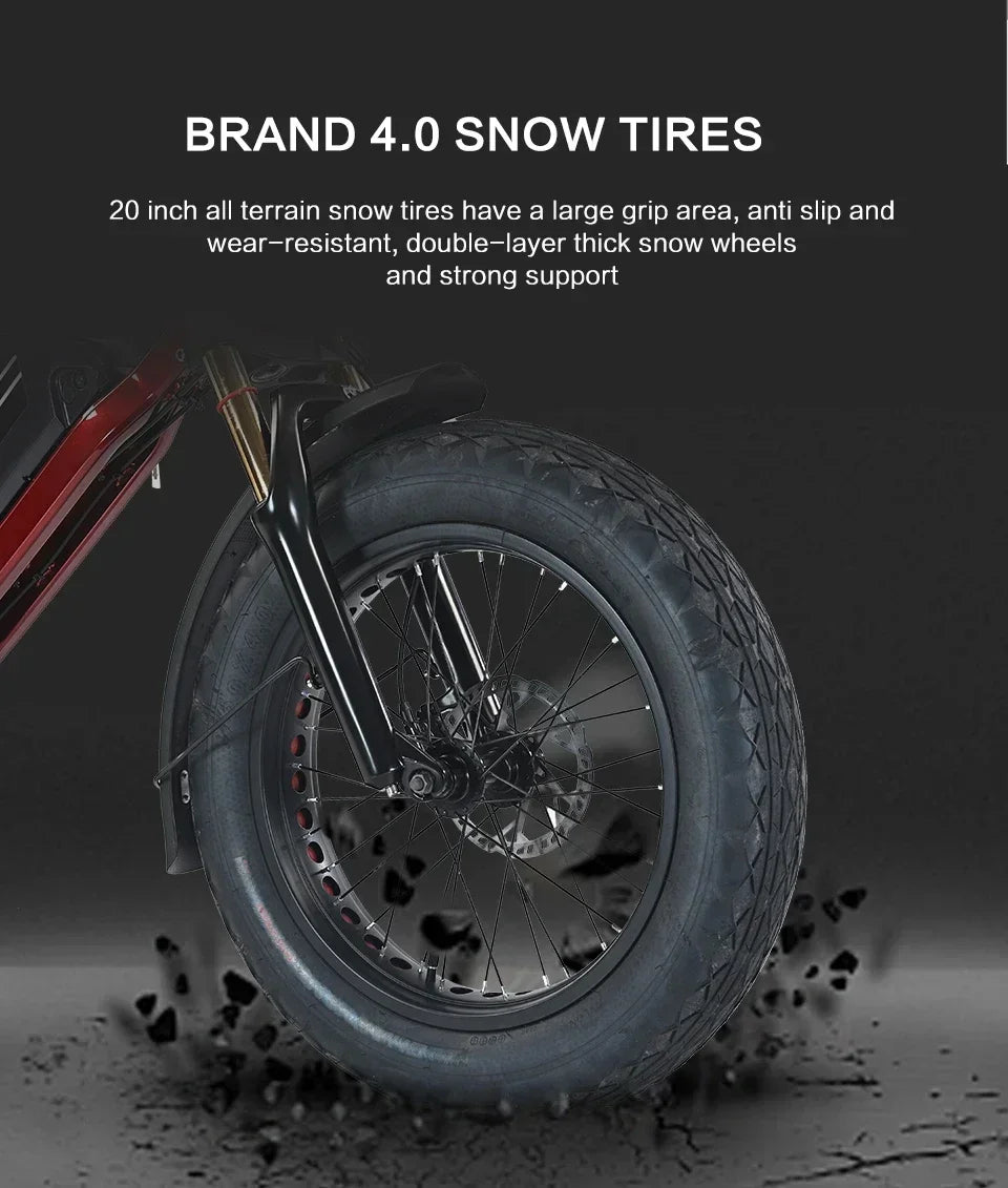 Ebike AKEZ King Kong1500W 48V 41AH dual battery, 20-inch fat tires, hydraulic oil brakes