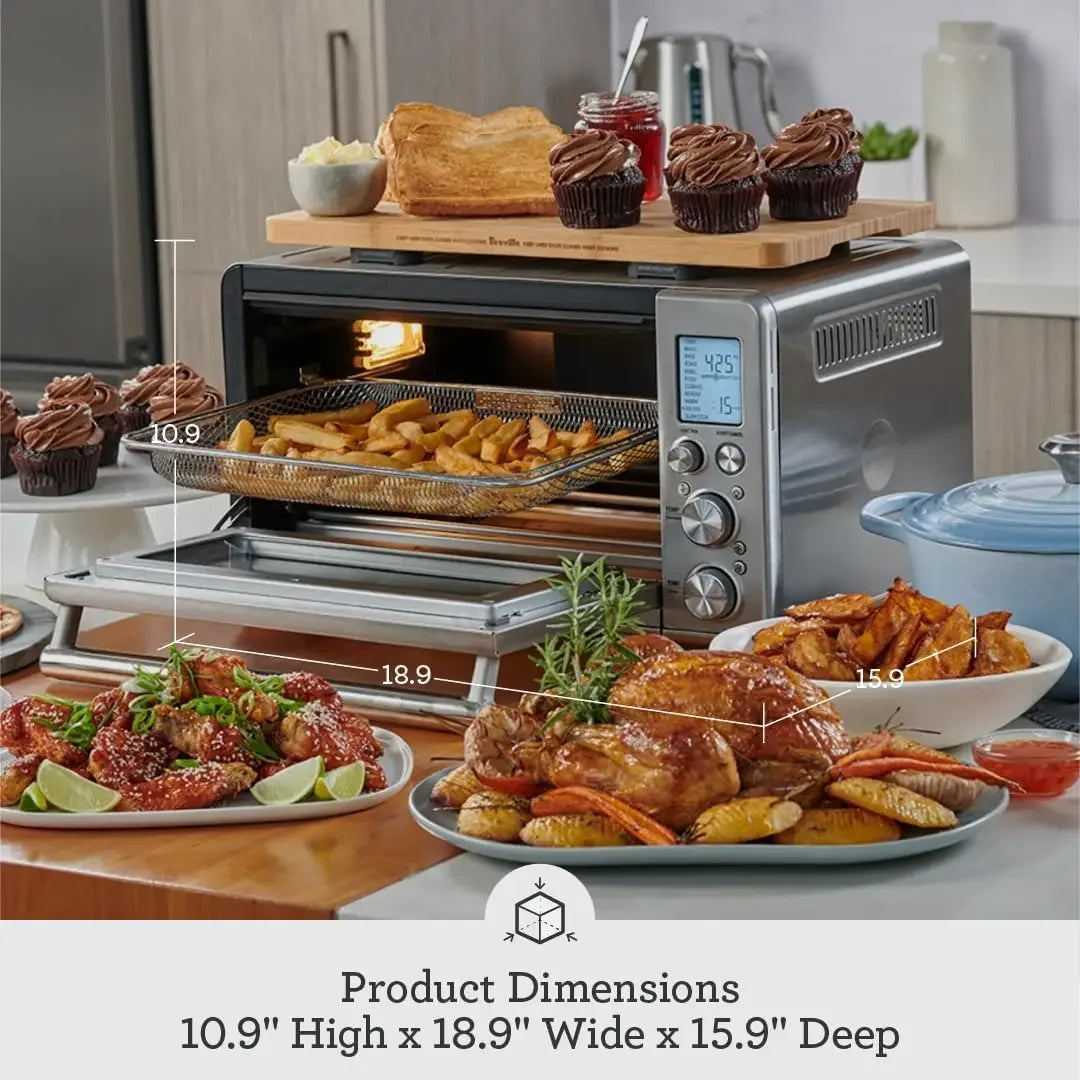 the Smart Oven® Air Fryer Convection Countertop Oven Air Fryer Toaster Oven Combo, Brushed Stainless Steel