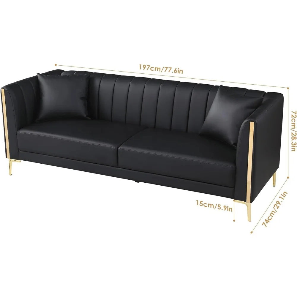 Living Room Sofa, couch features considerable resilience and durability, 78inch wide