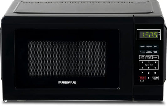 Farberware Compact Countertop Microwave Oven 0.7 Cu.Ft.700-Watt w/LED Lighting,Child Lock