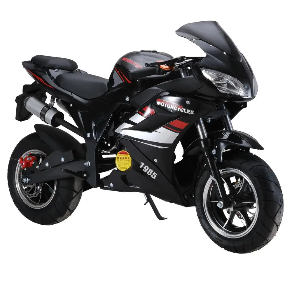 49cc 4-Stroke Pocket Rocket Motorcycle, 8 Inch Wheels Mini Motorcycle, Gas Pocket Motorbike