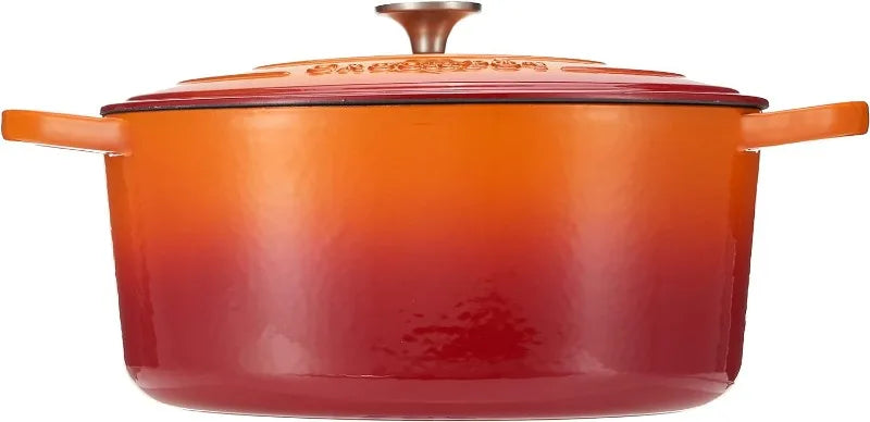 Artisan Oval Enameled Cast Iron Dutch Oven, 7-Quart, Scarlet Red, Dutch Oven