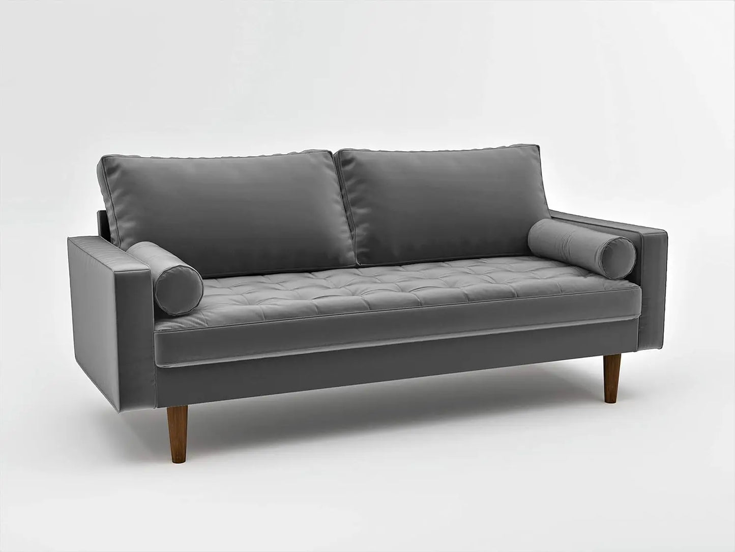 Container Furniture Direct S5456 Mid Century Modern Velvet Upholstered Tufted Sofa, 69.68"