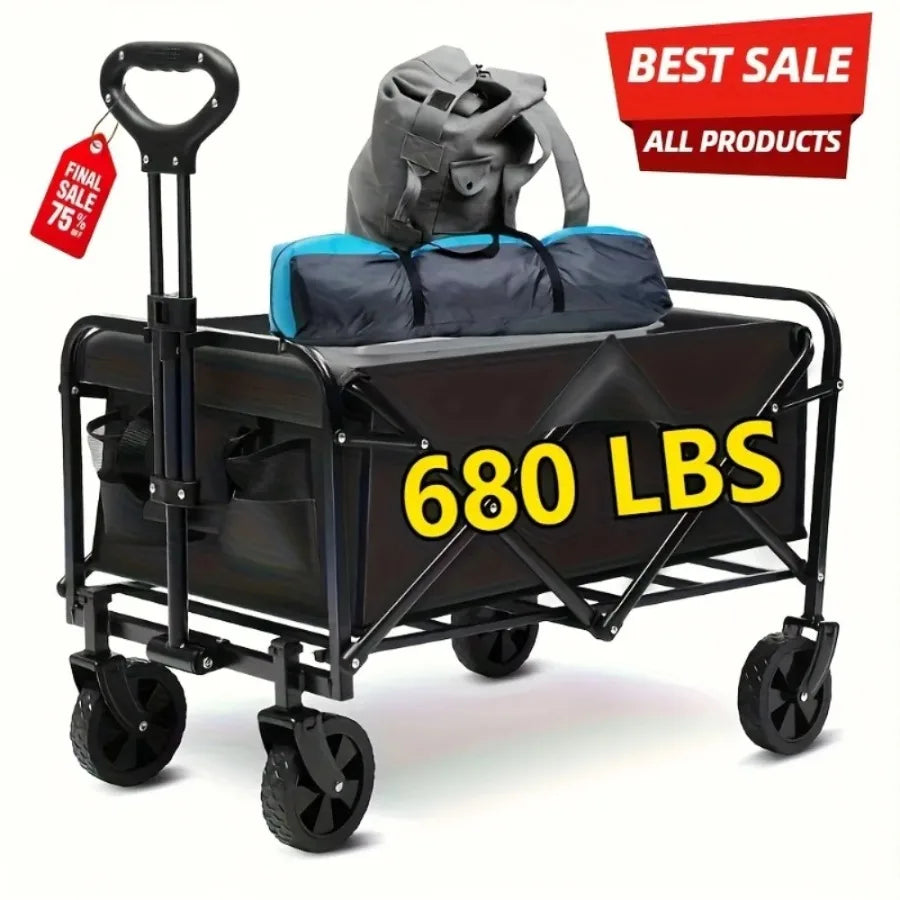Foldable Portable Picnic/Camping Cart Heavy Duty Folding Utility Cart Shopping Beach