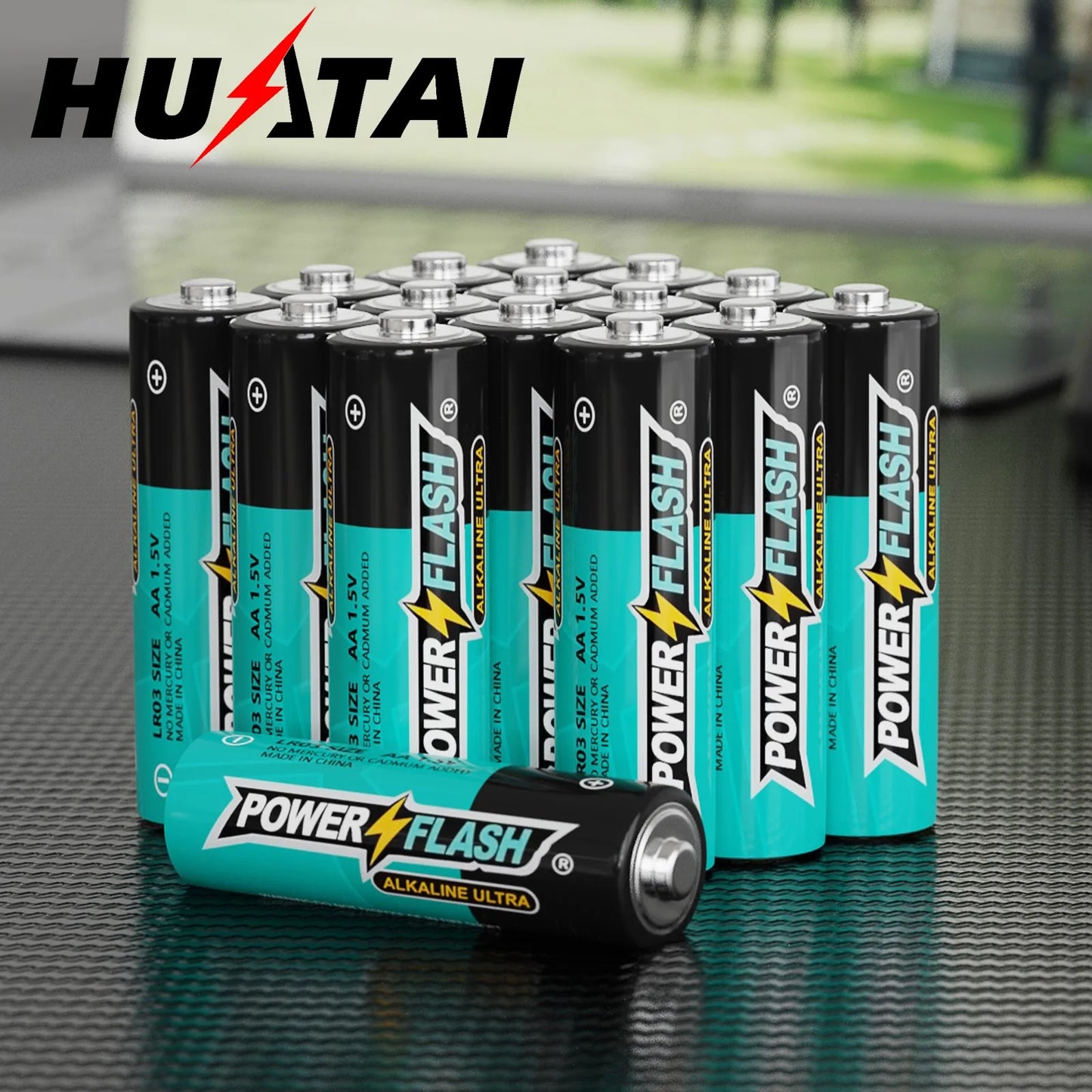 HUATAI PowerFlash AA 100 pcs Alkaline Long-Lasting Batteries, Double A, LR06 High-performance