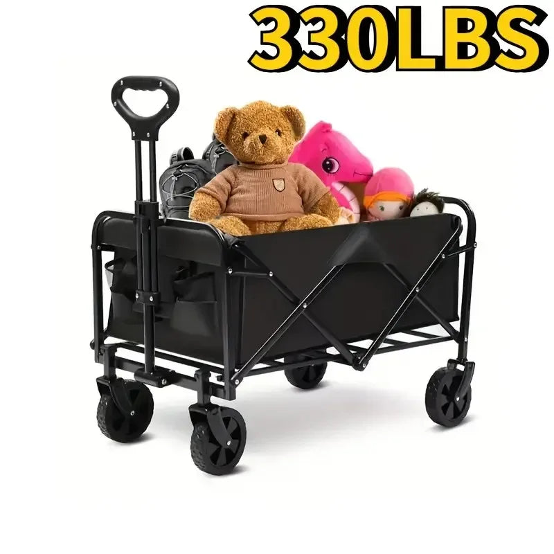 Wagon Cart Foldable Heavy Duty Utility Cart for Groceries, Sports, Gardening, Shopping