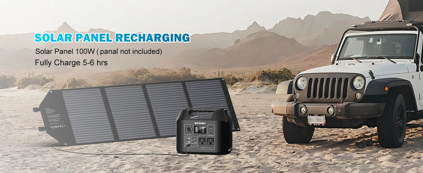Portable Power Station 300W Solar Generator 256Wh 80000mAh Power Bank 110V AC/DC/USB/USB C LiFePO4