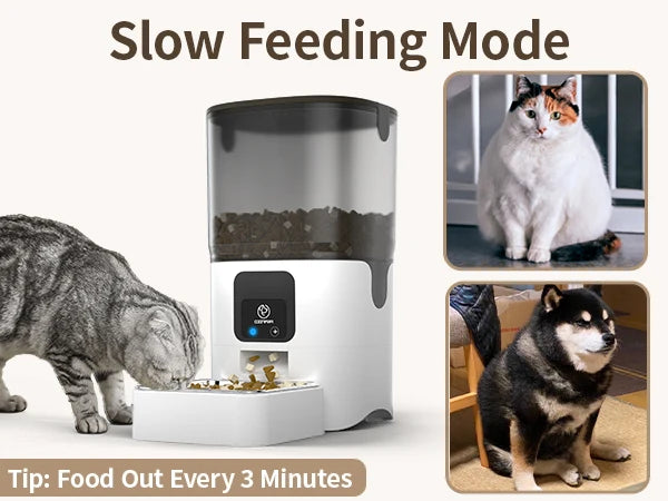 PAPIFEED Smart Automatic Cat Feeders WiFi Pet Feeder with APP Control for Remote Feeding Detachable