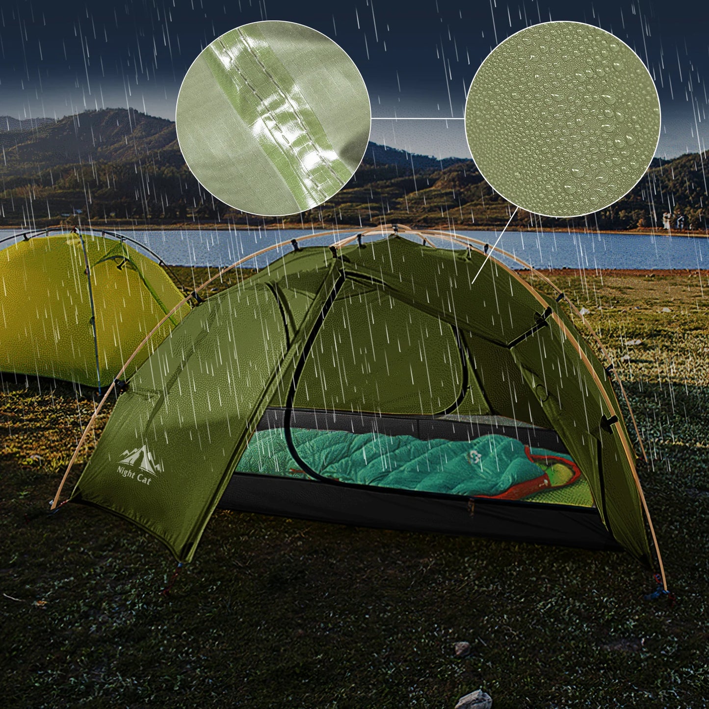 Backpacking Tent 2 Persons Camping with Separated Rainfly Aluminum Pole Double Layers L-shaped