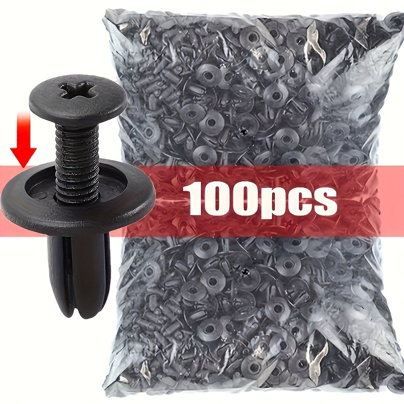 100pcs Car Fastening Clip Set, Mudguard Rivet Fixing Clips, Bumper Edge Trim Accessories