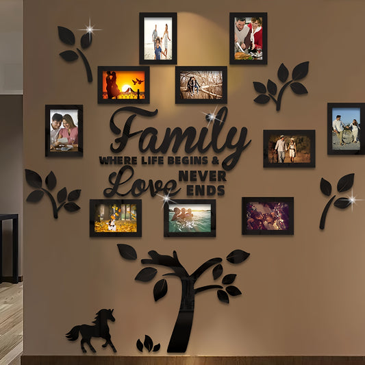 3D Acrylic Picture w/Hanging Template/Self-Adhesive"Family Where Life Begins & Love Never Ends"