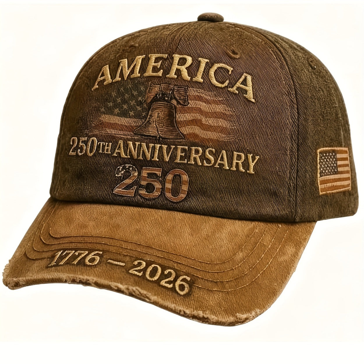 250th Anniversary Patriotic Baseball Cap | USA , Adjustable Retro Embroidered