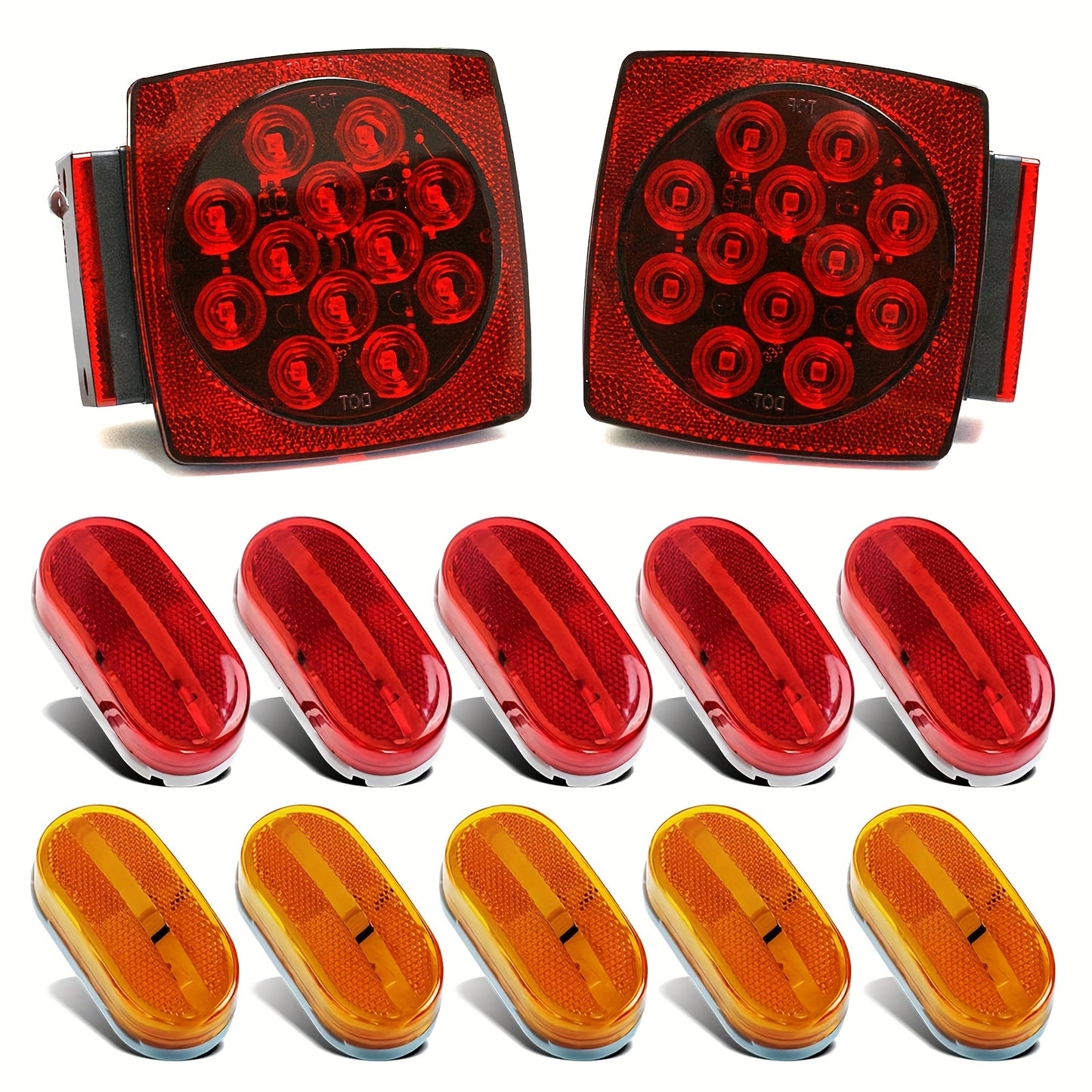 12V LED Trailer Lights, Red White/Stop Tail Turn Signal/Utility Trailer Lights for Under 80" RV-BOAT