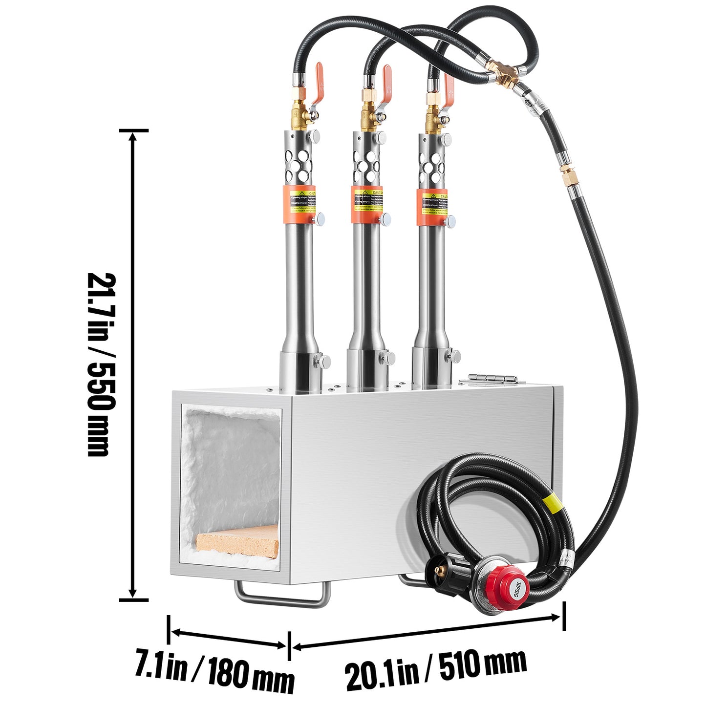 VEVOR Portable Propane Forge 1 Burner/2 Burner/3 Burner Farrier Forge 2600℉ Knife Metal Square