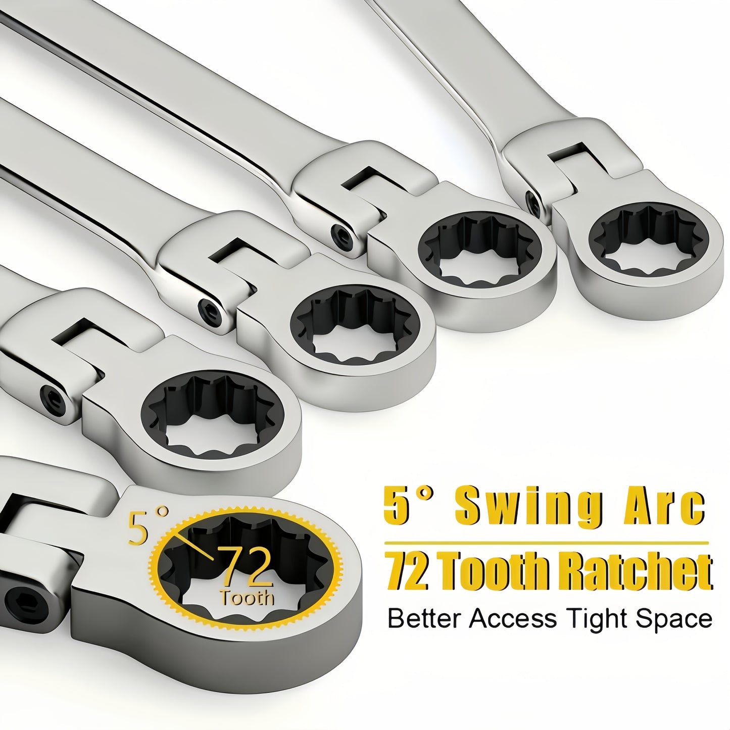 12/16pcs Double-ended Flexible Ratchet Wrench Set, Quick Wrench Set, Metric, 8-19/6-22 Mm, 72 Teeth