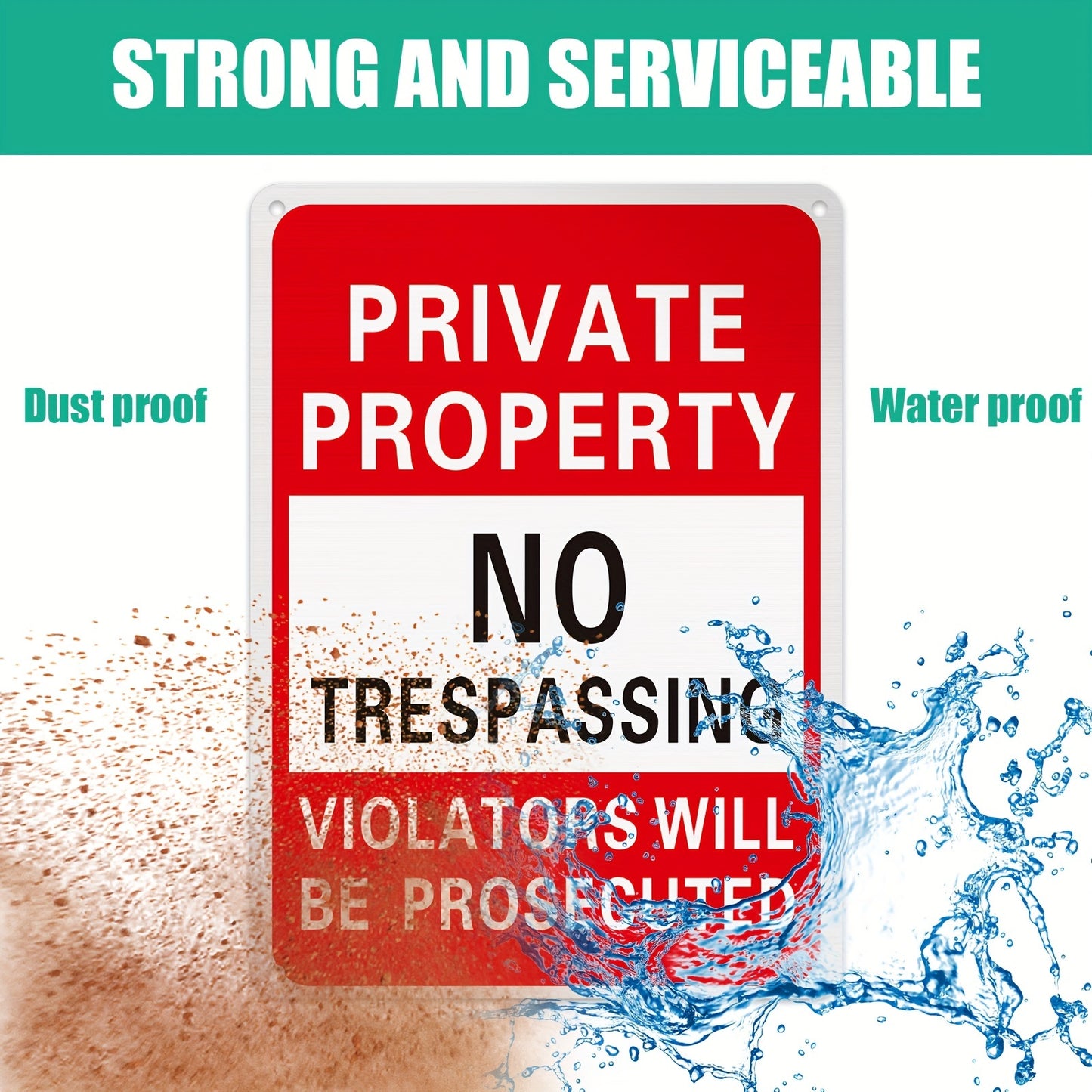 [Metal Sign] 20 Pcs Private Property No Trespassing Sign 7 x 10" Metal Violators Will Be Prosecuted